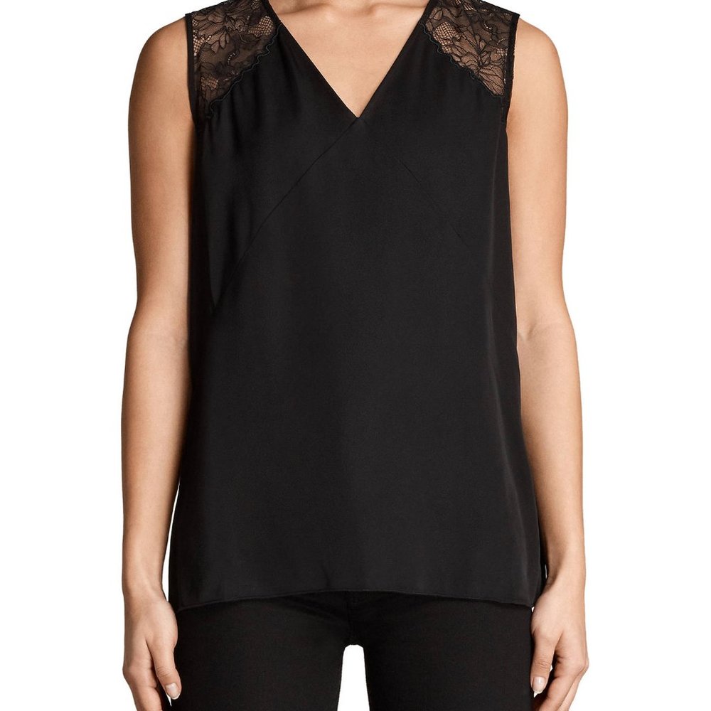 NWT: All Saints Prism Top in black size 0